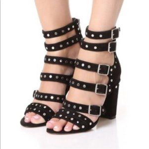Sam Edelman York Pump Black Suede Studded Sandals